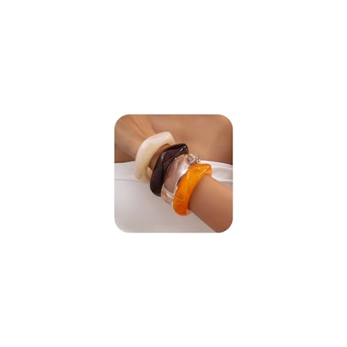 Amazon.com: Abiotp Acrylic Chunky Bangle Bracelets for Women, Irregular Punk Acrylic Resin Bangle... | Amazon (US)