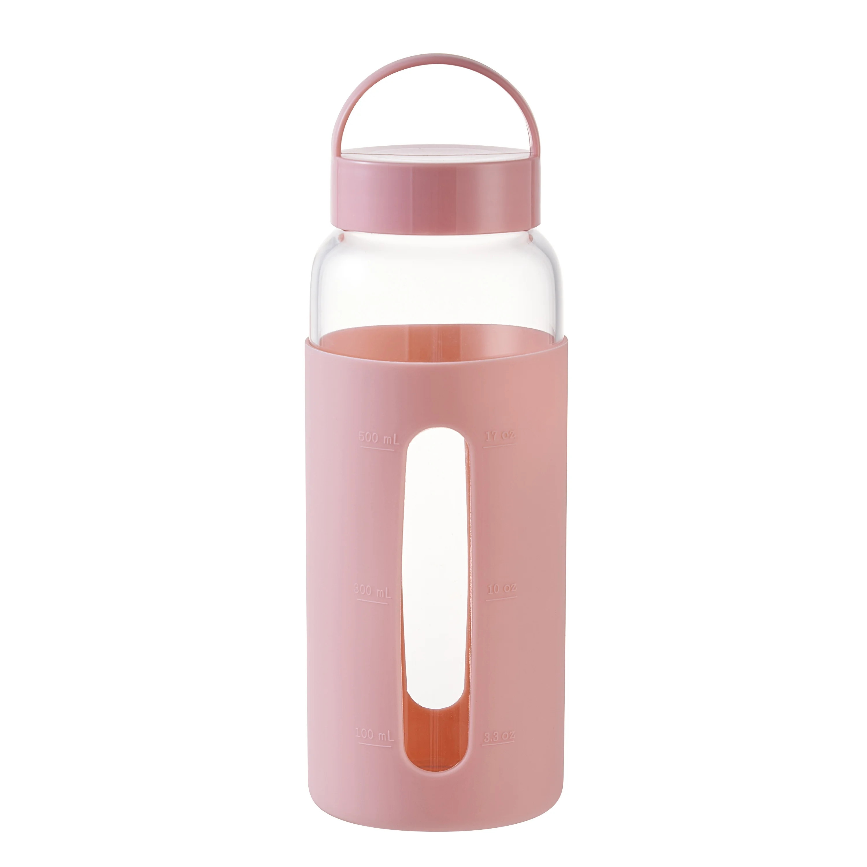 Mainstays Glass 25 oz  Water Bottle with Pink Protective Silicone Sleeve | Walmart (US)