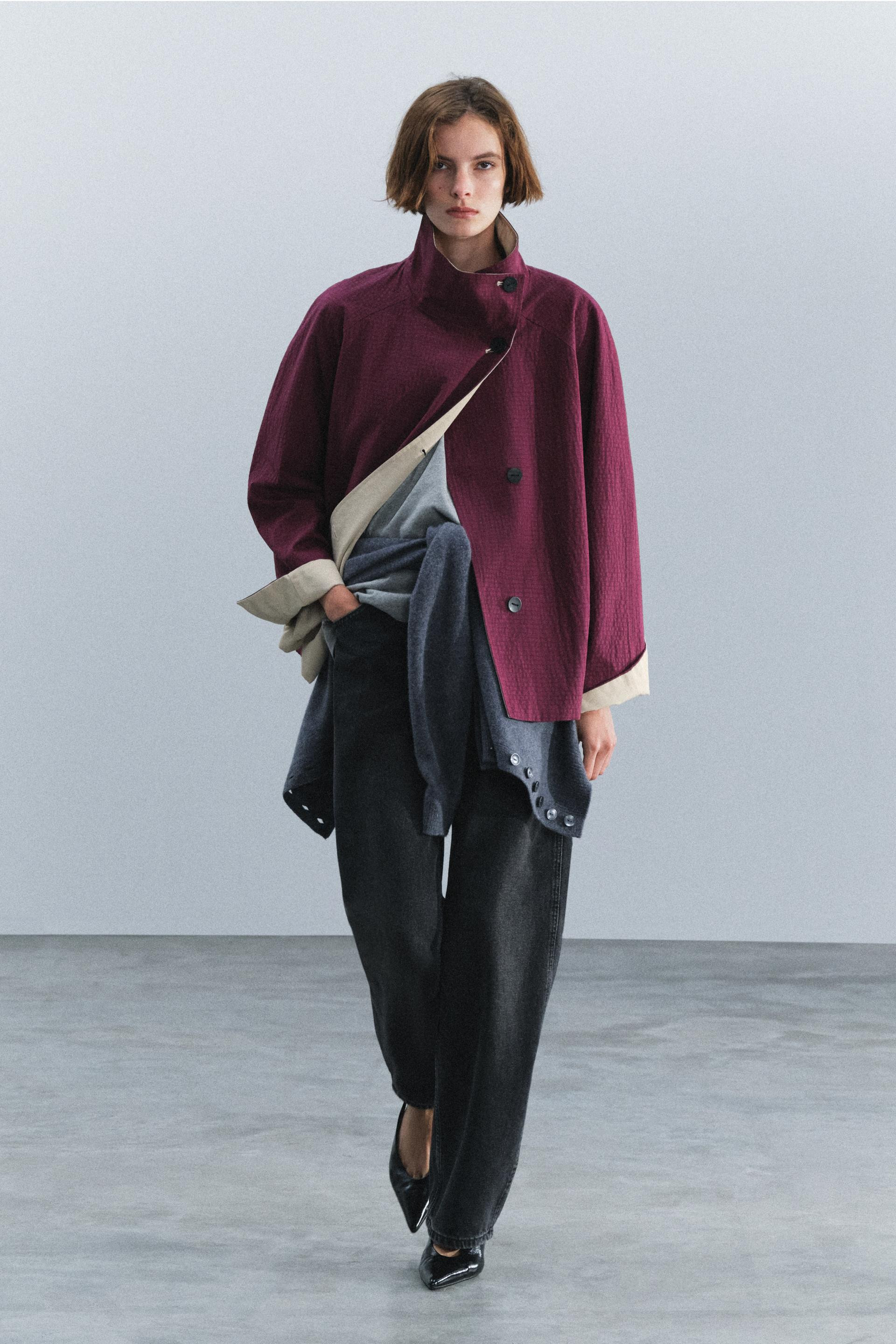 ZW COLLECTION REVERSIBLE CROPPED TRENCH COAT | Zara US