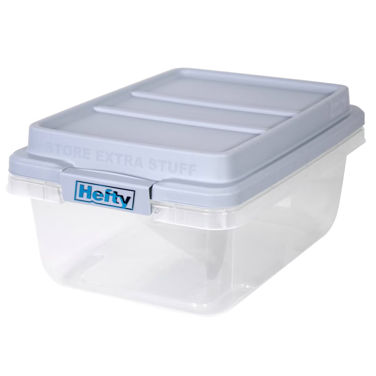 Hefty 18qt Plastic Storage Bin with Gray HI-RISE Stackable Lid: Universal Storage, Locking Handle... | Target