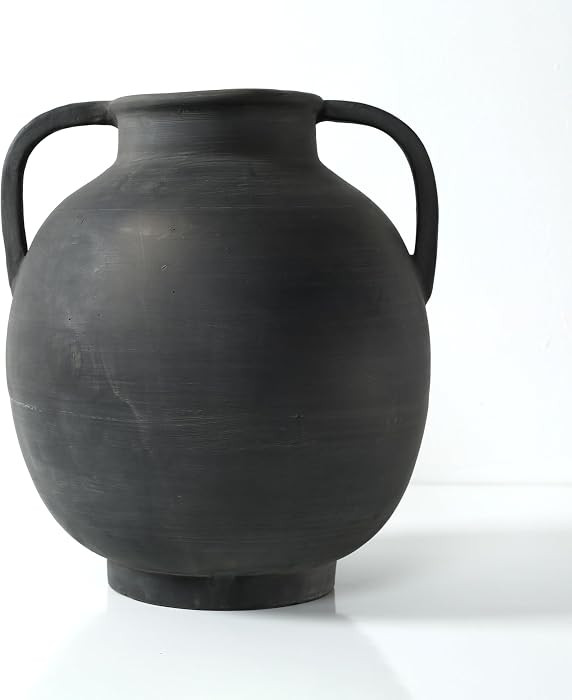 Approx.14 Earthy Gray Pottery Vase with Two Decorative Handles | Amazon (US)