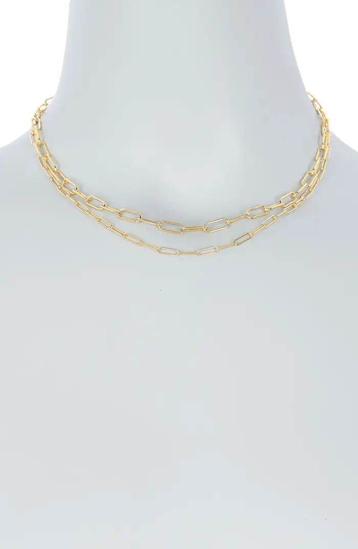 Adornia 14K Gold Plated 3mm & 4mm Paperclip Chain Necklace Set | Nordstromrack | Nordstrom Rack