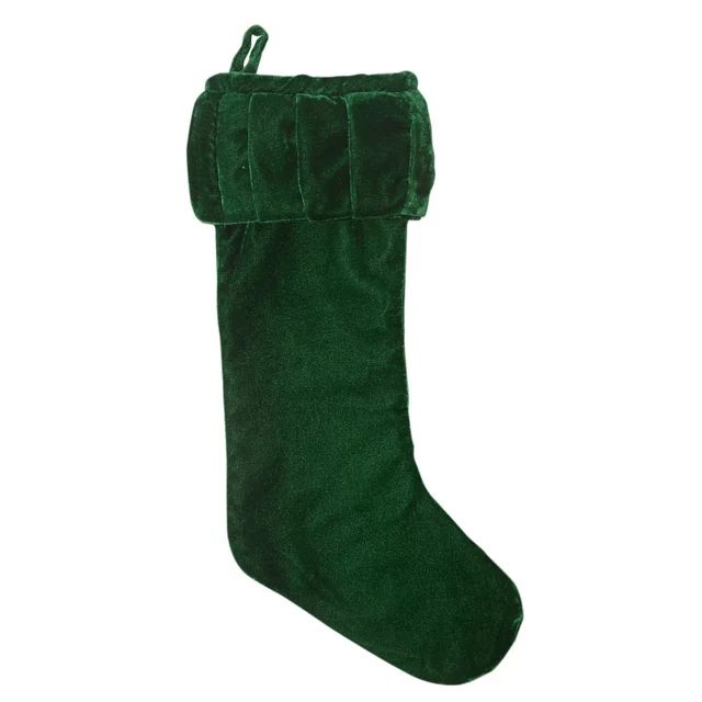 Vickerman 8" x 19" Plush Emerald Green Velvet Christmas Stocking. | Walmart (US)