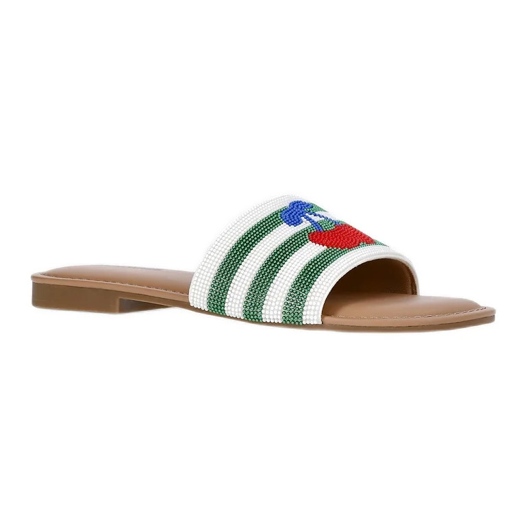 No Boundaries Women's Beaded Slide Sandals | Walmart (US)