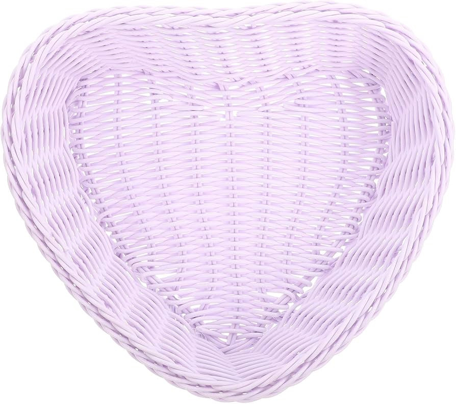 Cabilock Heart Shaped Rattan Basket - Extra Large Desktop Storage for Snacks, Fruits, and Treats ... | Amazon (US)