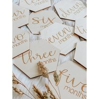 Hexagon Baby Milestone Cards | Shower Gift Photos Nursery Wooden Birth Announcement Wood | Etsy (US)