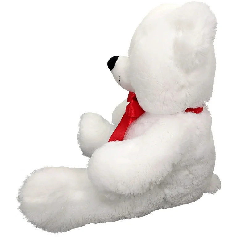 OCINAPALS 20" Stuffed White Bear with Red Ribbon | Walmart (US)