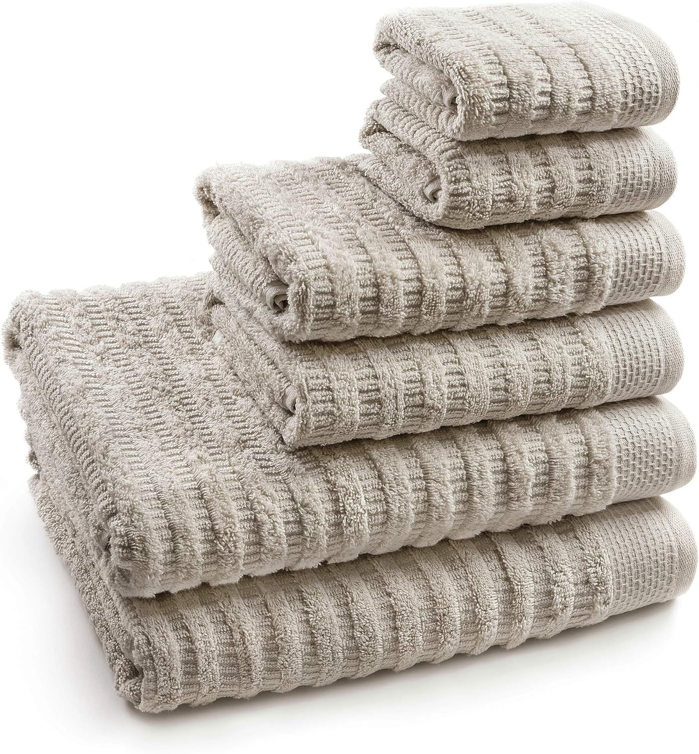 Softerry Pure Organic Cotton Bath Towel Set - 100% Soft Cotton - Extra Absorbent and Durable - 50... | Amazon (US)