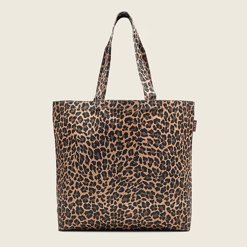 Large reusable everyday canvas tote in leopard | J.Crew US
