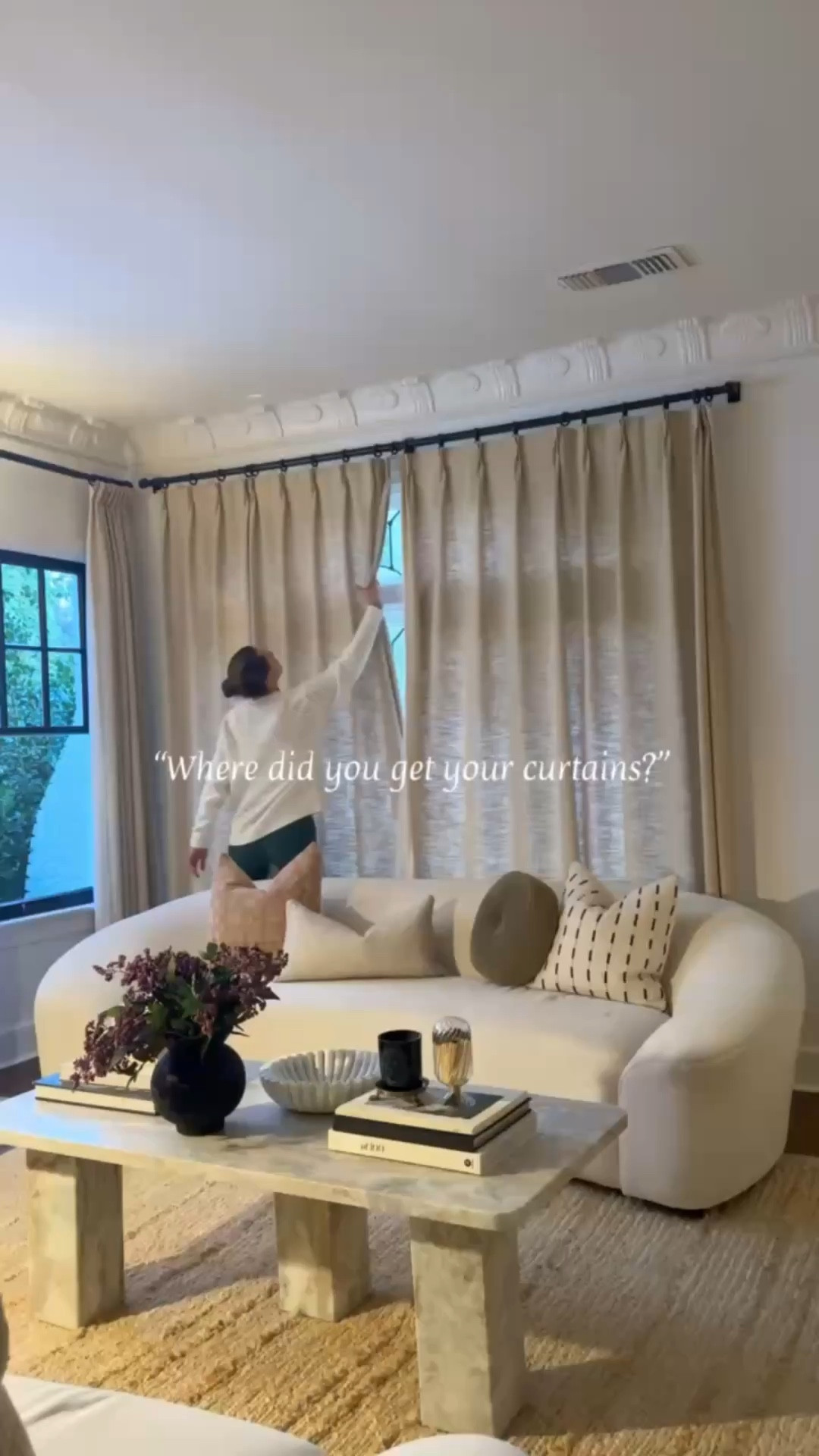 We have the pinch pleat curtains in the color light khaki throughout our home & ivory white in our dining room.🤍 I prefer the memory shaped. 



#LTKHome