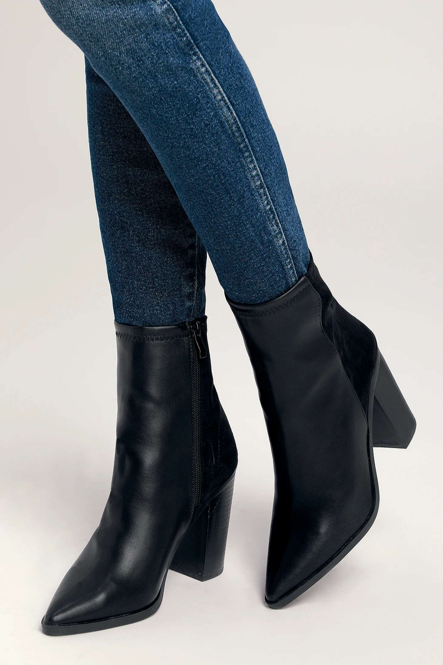 Essex Black Mid-Calf Booties | Lulus (US)