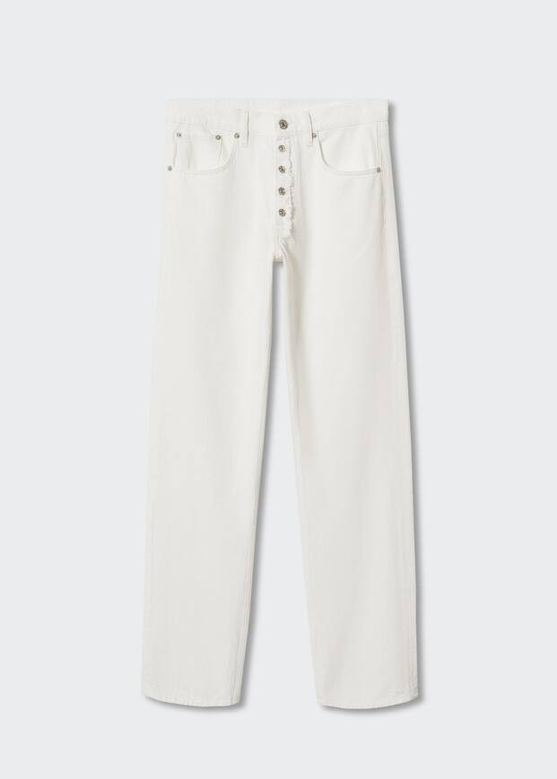 Straight-fit cropped jeans -  Women | Mango United Kingdom | MANGO (UK)