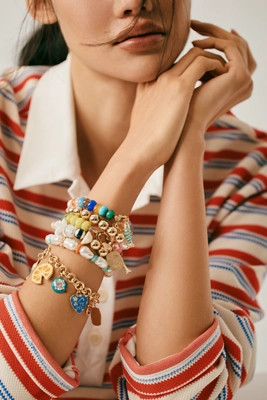 Beaded Charm Stretch Bracelet | Anthropologie (US)