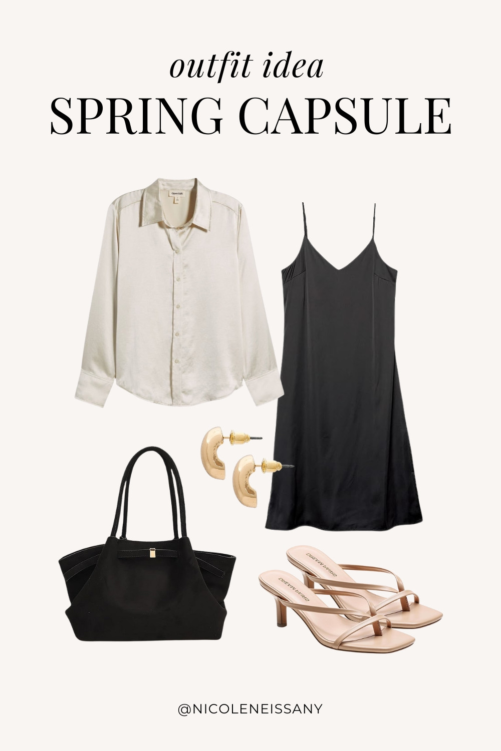 Spring outfit idea featuring my 2025 Spring Capsule Wardrobe staples | casual spring outfit, spring brunch outfit, spring date night outfit, spring date outfit, elevated casual spring outfit, spring work outfit, spring office outfit, casual spring outfit idea, spring outfits, spring shoes, 2025 spring trends, 2025 spring fashion trends, neutral capsule wardrobe, minimalist capsule wardrobe | satin shirt, satin blouse, spring tops, satin dress, spring dress, midi dress, strappy heels, strappy sandals, gold teardrop earrings, tote bag, spring bag trends, spring bags

#LTKSpring #LTKPetite #LTKTravel #LTKSaleAlert #LTKShoeCrush #LTKWorkwear #LTKFindsUnder100 #LTKStyleTip #LTKFindsUnder50 #LTKSeasonal 

 
