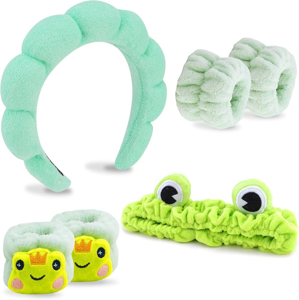VELSCRUN 6 Pack Spa Headband, Makeup Headband, Face Wash Headband, Skincare Headbands, Green Spon... | Amazon (US)