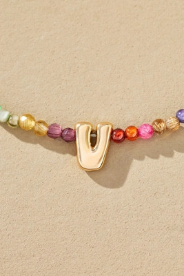 Delicate Beaded Monogram Necklace | Anthropologie (US)