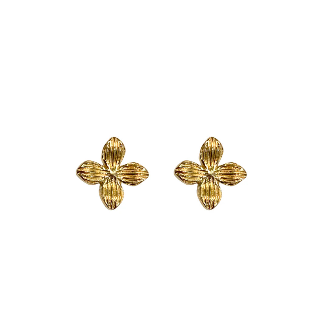 Tiny Bloom Gold Stud Earrings | M Donohue Collection