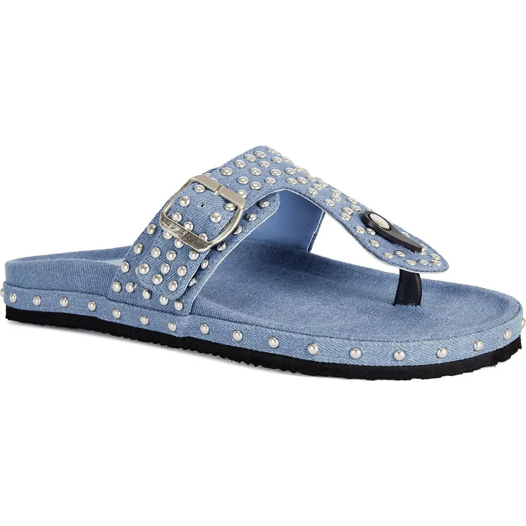 AZALEA WANG Daisychain Studded Sandal in Denim at Nordstrom, Size 6 | Nordstrom