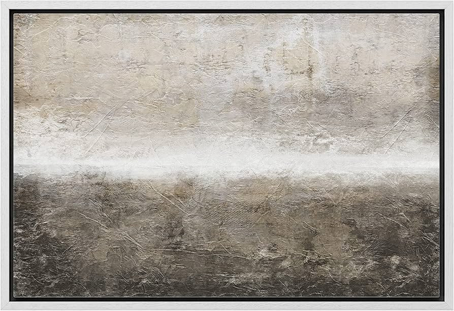 wall26 Framed Canvas Print Wall Art Minimal Brown Brush Stroke Pastel Landscape Abstract Shapes I... | Amazon (US)