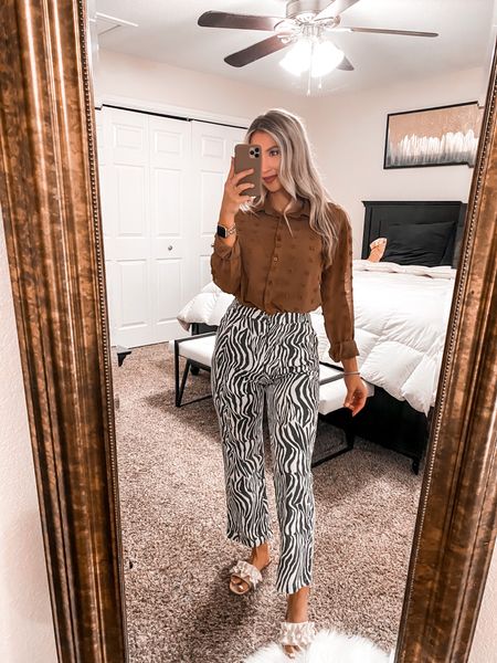 Fall or winter teacher outfit you need! The cutest lightweight top/blouse with comfy Zebra pants, get it now from Shein and Amazon! #fallfashion #teacherootd #teacher 

#LTKworkwear #LTKstyletip #LTKunder50