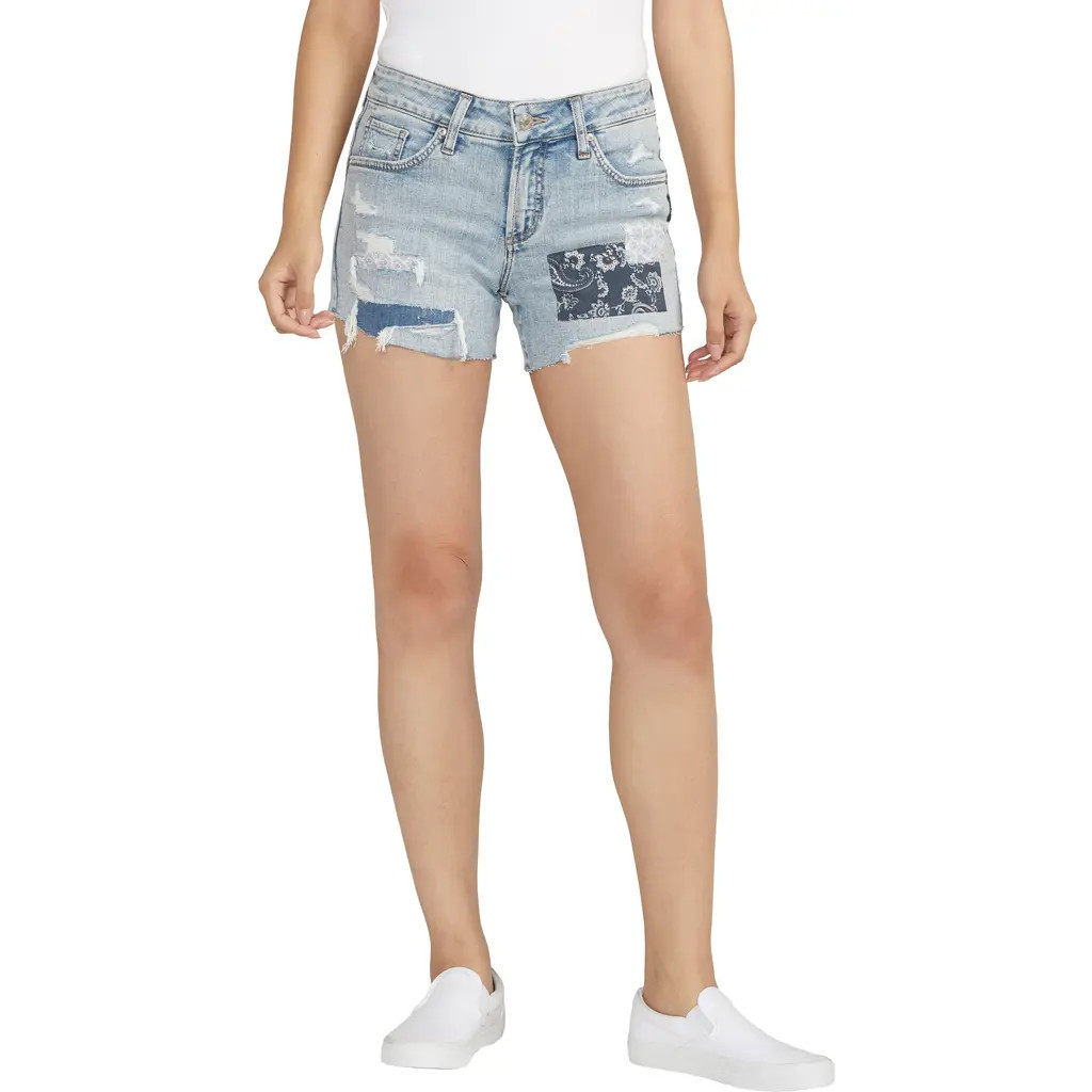 Silver Jeans Co. Distressed Boyfriend Denim Shorts in Indigo at Nordstrom, Size 31 | Nordstrom