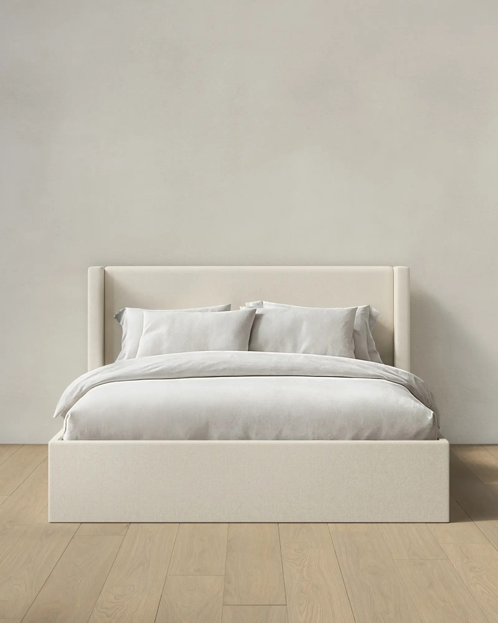 100% Linen Wingback Bed in Canvas | Quince