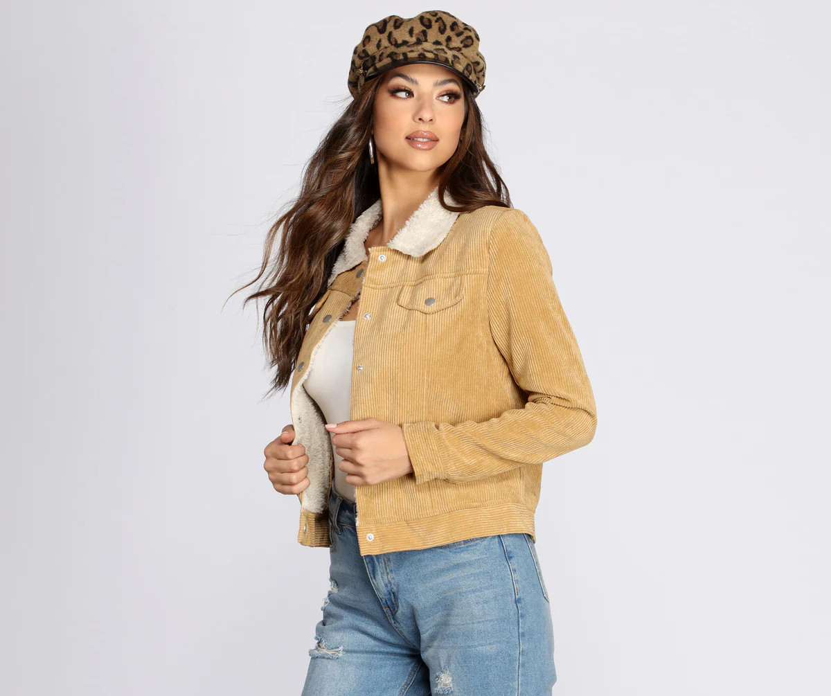Corduroy Faux Fur Trucker Jacket | Windsor Stores