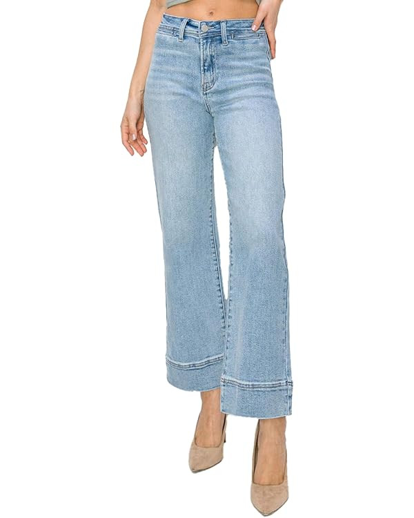 SALT TREE Risen Jeans - High Rise Wide Leg Crop Jeans - RDP5620 | Amazon (US)