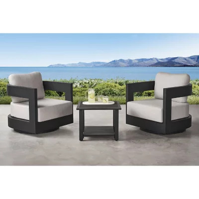 Member's Mark Palmero Swivel Chair Set with Sunbrella Fabric, 3pc | Sam's Club
