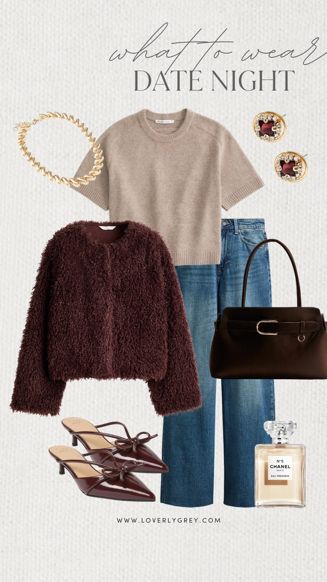 Loverly Grey, what to wear on a date night! I am loving this short sleeve Abercrombie top layered underneath a fluffy H&M jacket and paired with denim. To elevate this outfit I added heels from Target, a brown H&M bag, and gold jewelry! Loverly Grey, what to wear, date nightt

#LTKShoeCrush #LTKStyleTip #LTKItBag