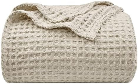 PHF Ultra Soft Waffle Weave Blanket King Size 104"x 90"- Washed Lightweight Breathable Cozy Woven... | Amazon (US)