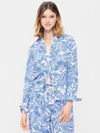 Open-Back Button-Down Shirt | Old Navy (US)