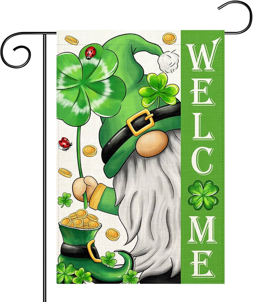 St Patricks Day Gnome Garden Flag 12×18 Inch Double Sided Vertical Farmhouse Yard Outdoor Holida... | Amazon (US)