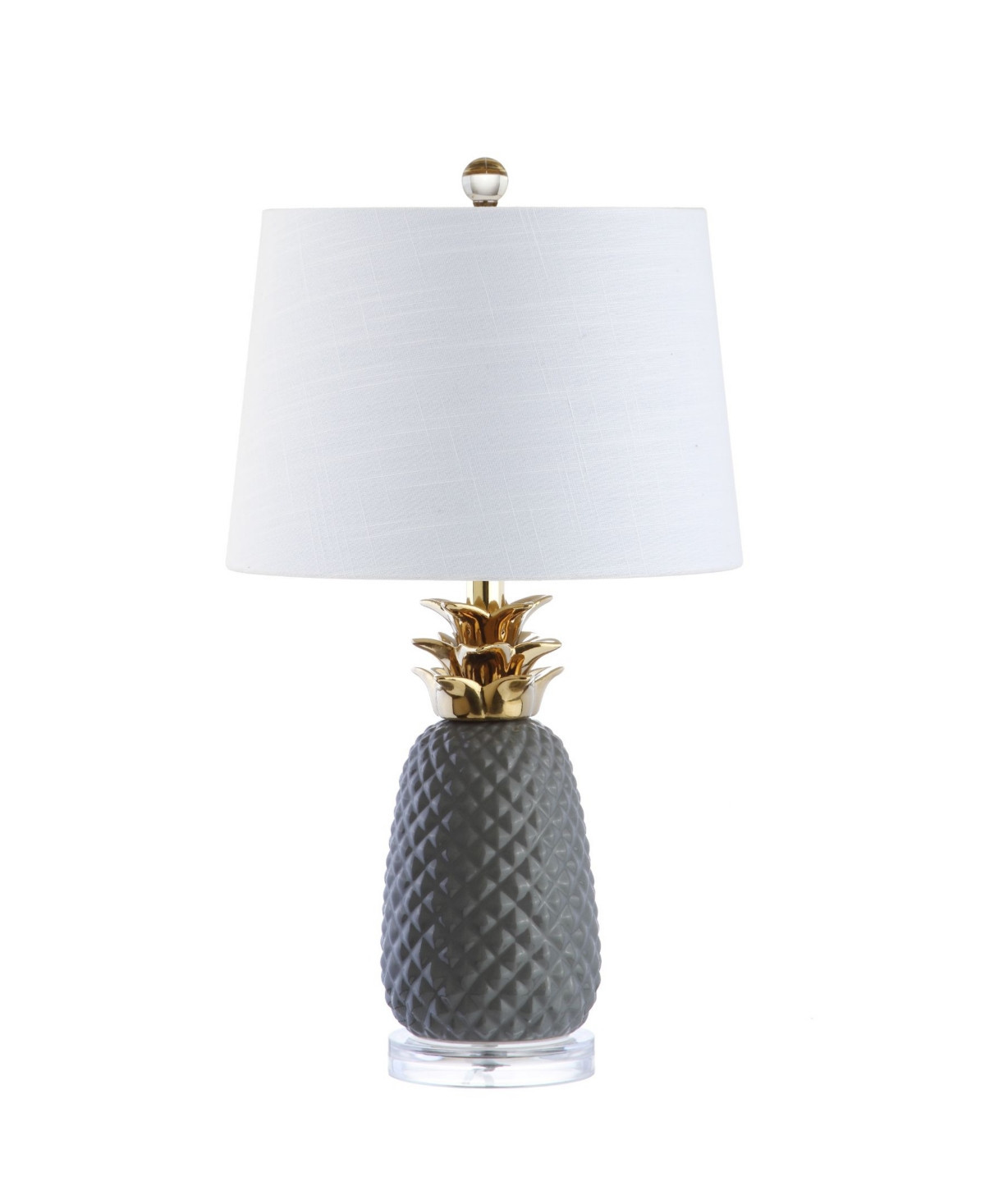 Jonathan Y Pineapple Ceramic Led Table Lamp - Grey | Macy's
