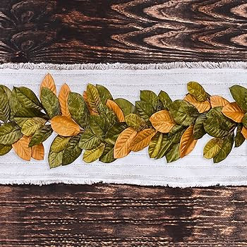 Vita Domi 6ft Magnolia Leaf Garland - 2-Tone Brown and Green Realistic Fall Garland for Mantle De... | Amazon (US)