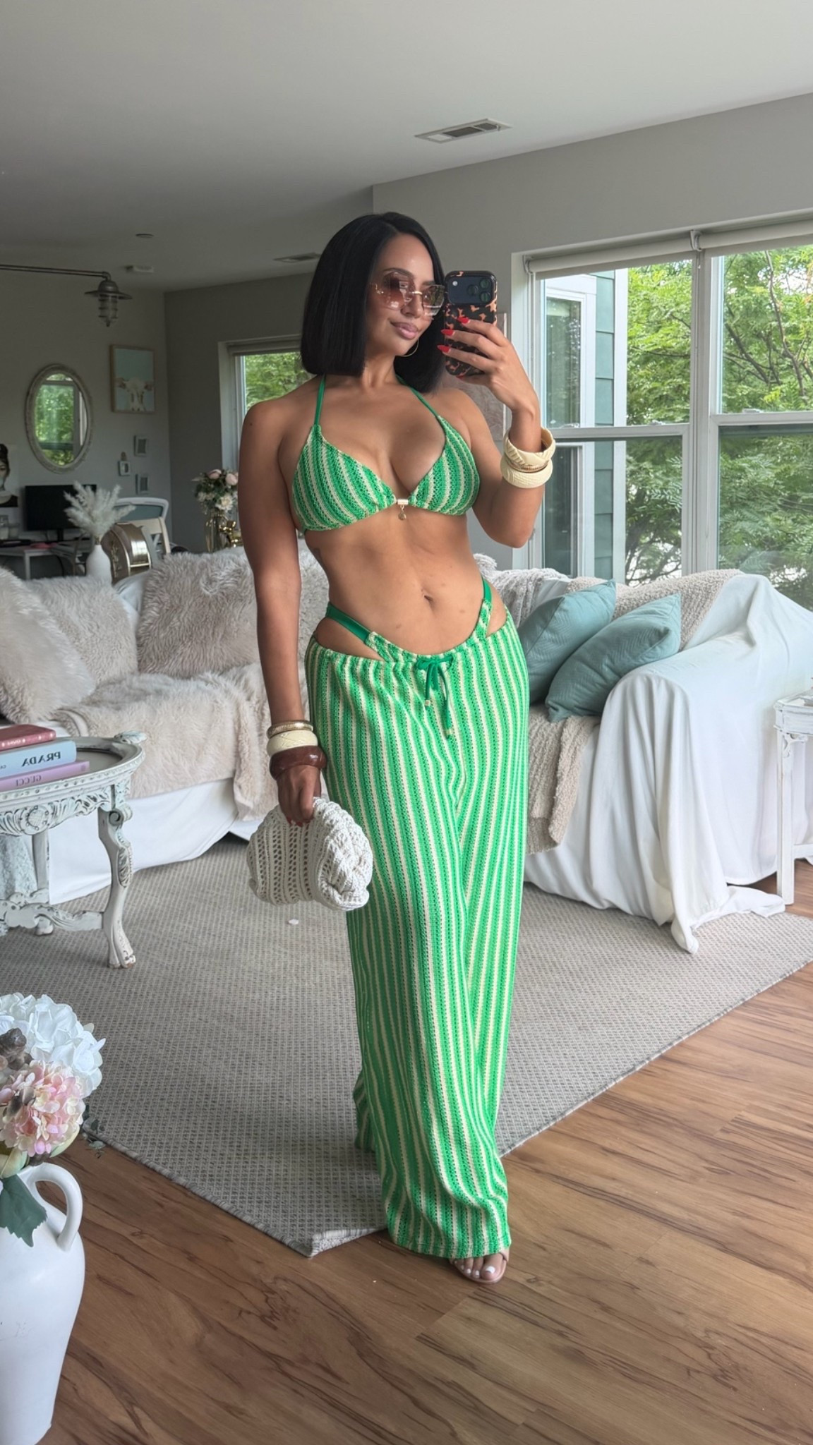 Swimsuit season is back! This three piece bikini x cover up pants set is so good for the beach, pool or resort 💚

#LTKSwim #LTKOver40 #LTKPetite