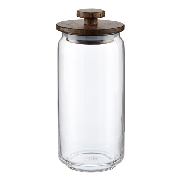 33.8 oz. Artisan Glass Canister Walnut Lid | The Container Store