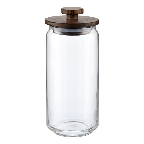 33.8 oz. Artisan Glass Canister Walnut Lid | The Container Store