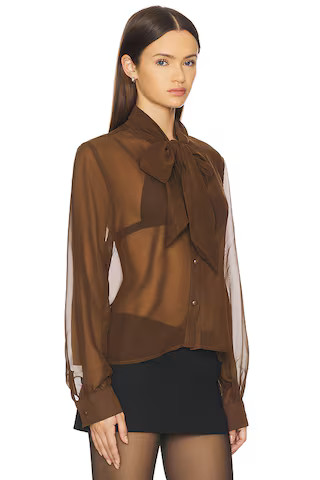 x Emma Leger Cinrella Sheer Top in Brown | Revolve Clothing (Global)