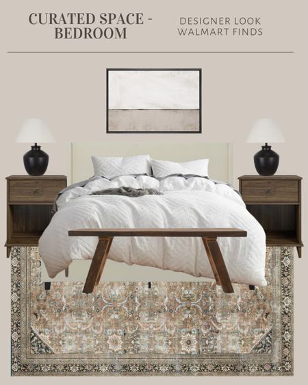 Curated bedroom with 100% Walmart finds! They have the best designer look for less options lately 🫶🏼

#LTKFindsUnder50 #LTKFindsUnder100 #LTKHome