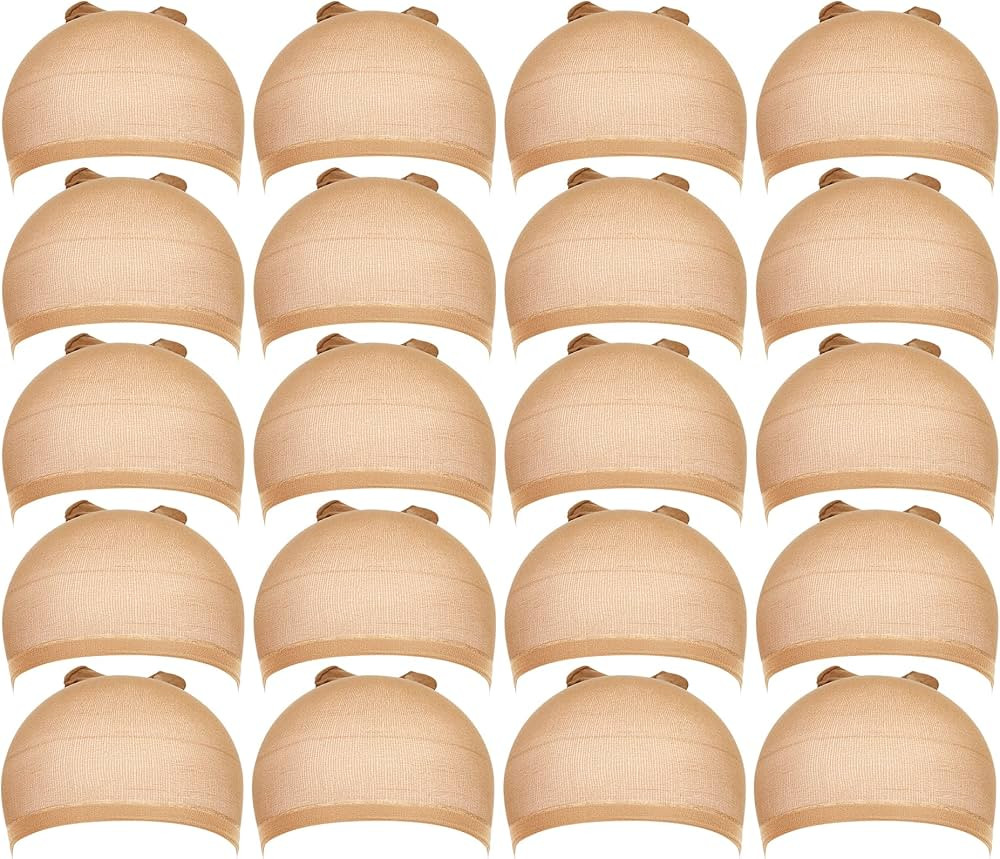 Teenitor Wig Cap, 20pcs Stocking Caps for Wigs, Tan Wig Cap for Women, Stretchy Nylon WigCap Beig... | Amazon (US)