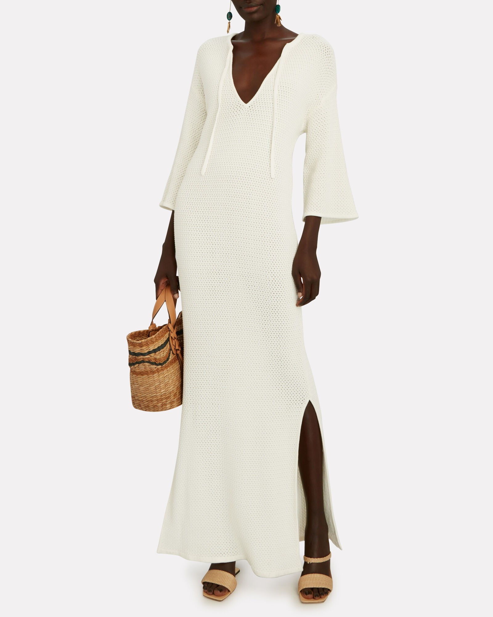 Crochet-Knit Tie-Front Maxi Dress | INTERMIX