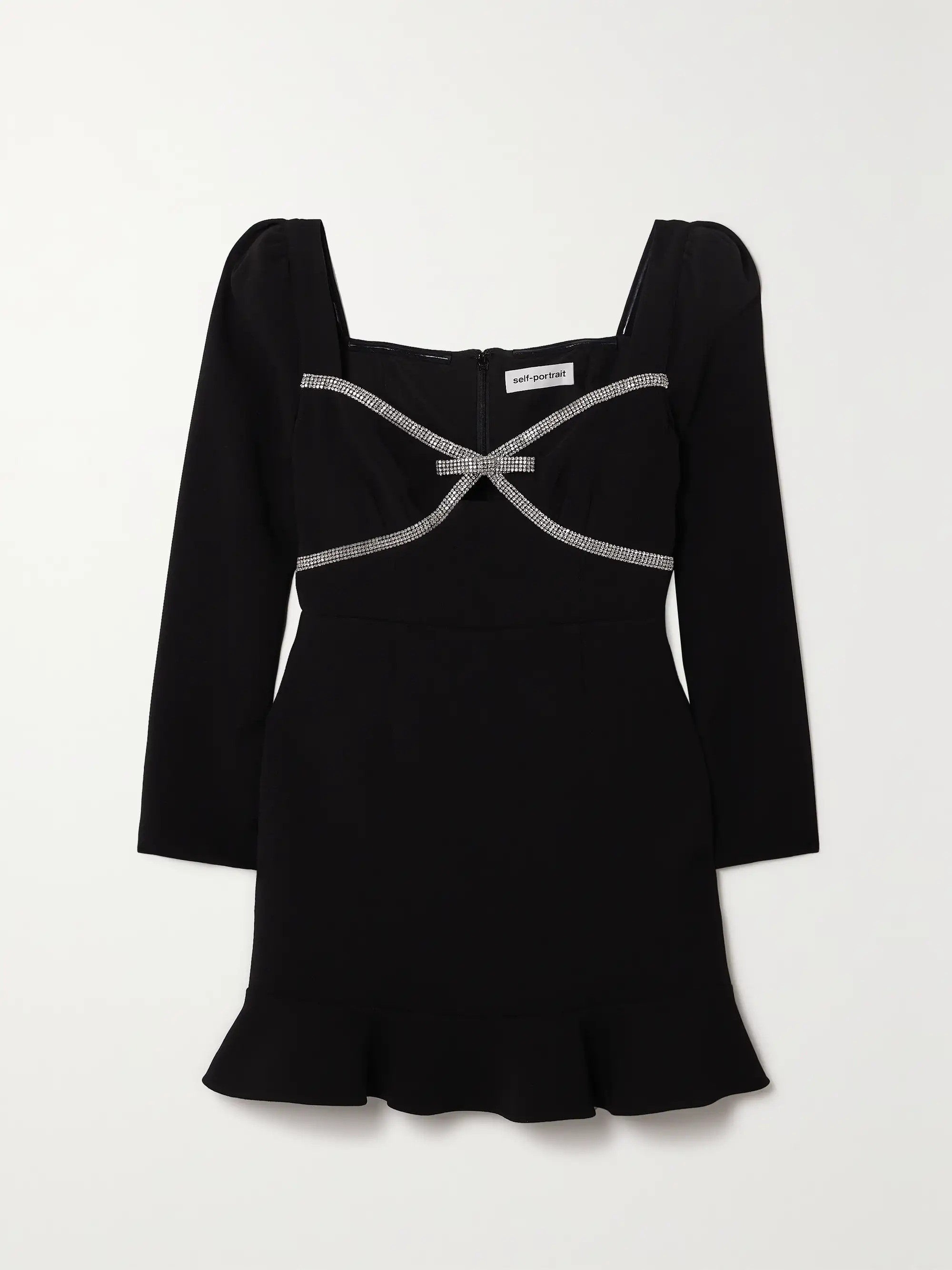 Crystal-embellished ruffled crepe mini dress | NET-A-PORTER (US)