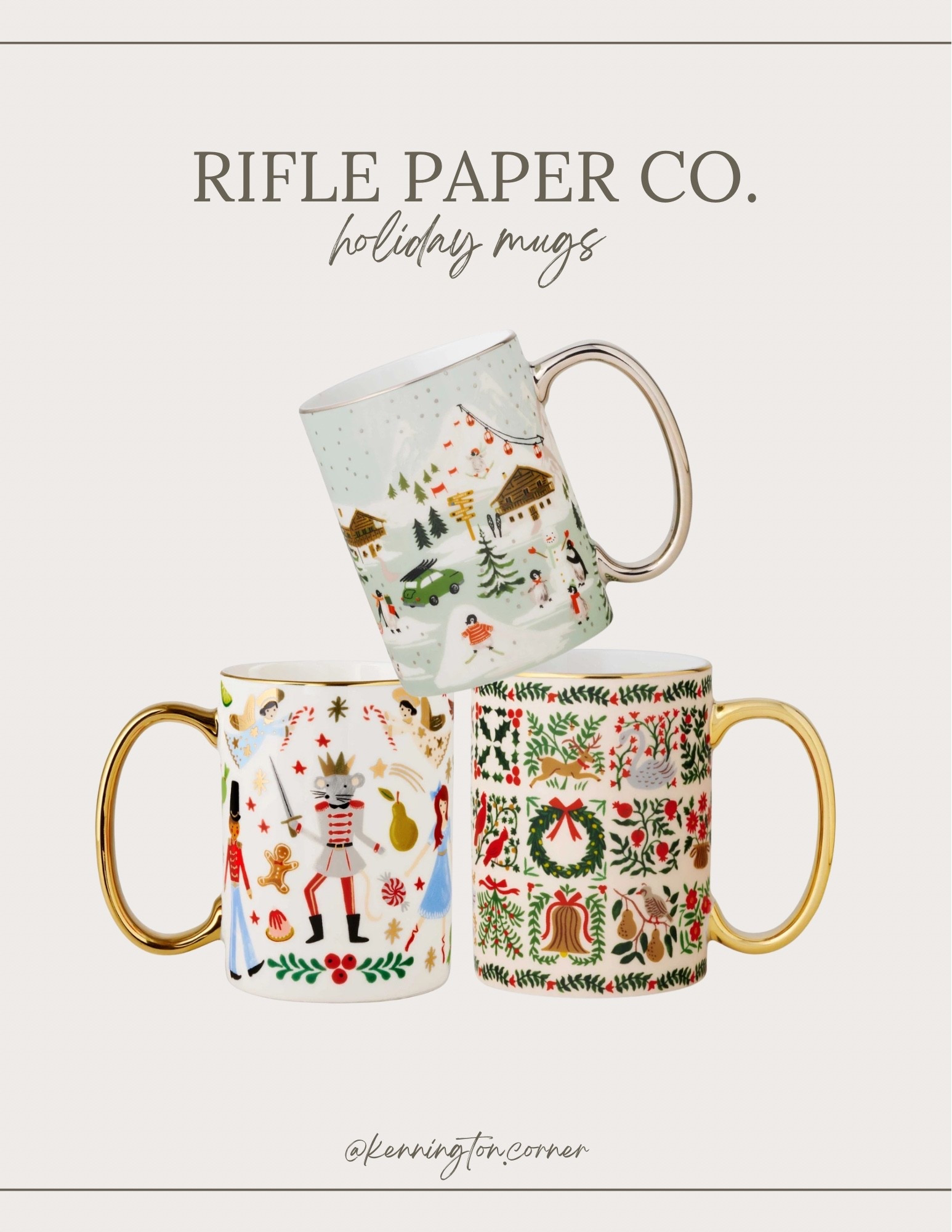 Beautiful classic holiday mugs from the one and only Rifle Paper Co. 

#LTKHome #LTKSeasonal #LTKFindsUnder50