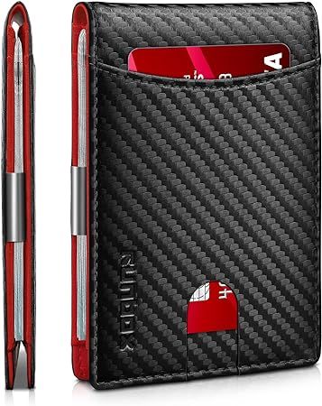 Amazon.com: RUNBOX Red Wallet for Men Slim with 11 Credit Card Slots Leather Money Clip RFID Bloc... | Amazon (US)