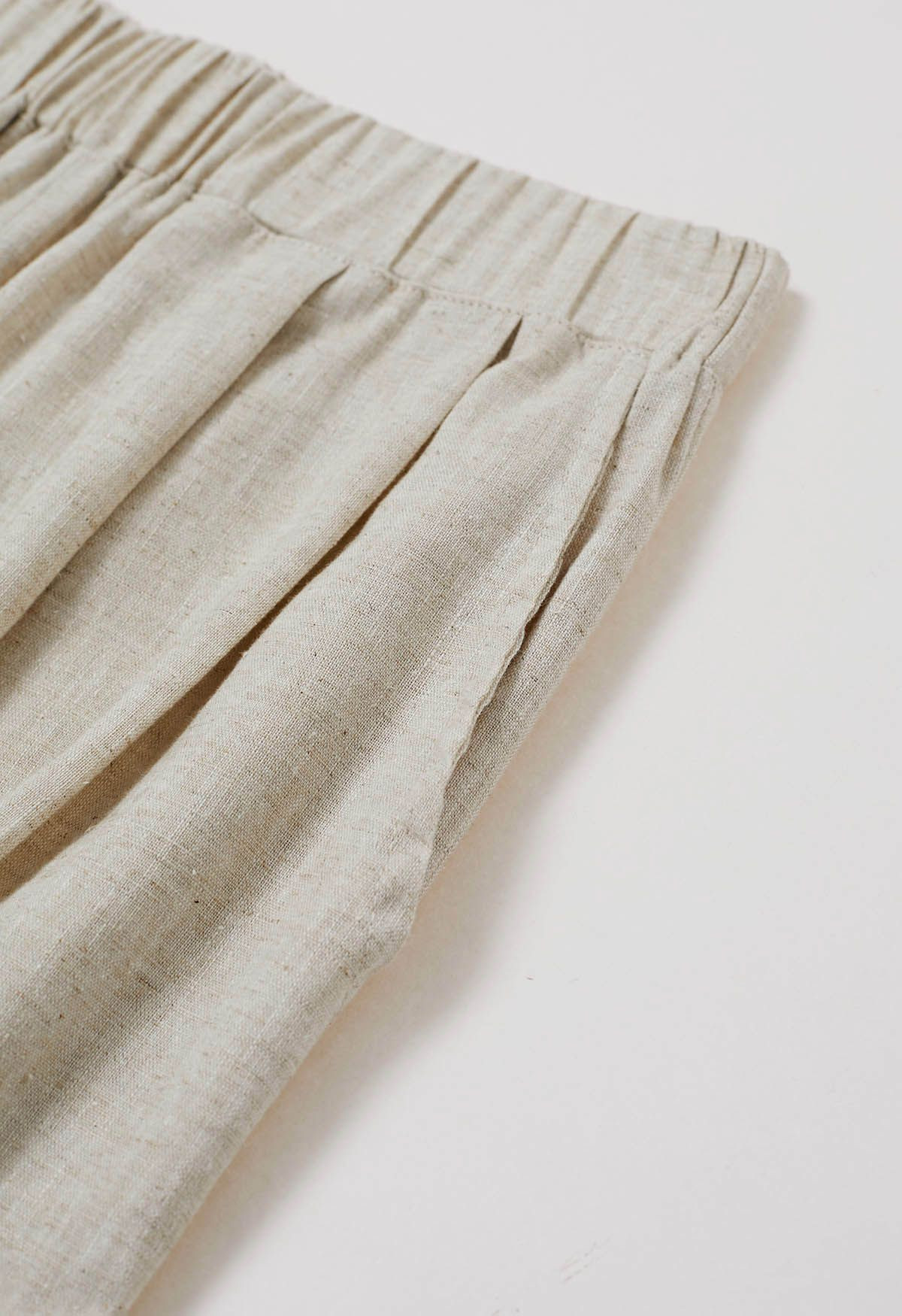 Side Pocket Wide-Leg Linen-Blend Pants in Linen | Chicwish