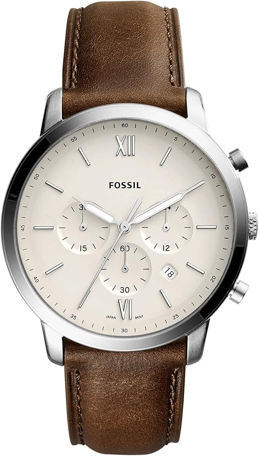 Fossil Neutra Men's Chronograph Watch with Stainless Steel Bracelet or Genuine Leather Band | Amazon (US)