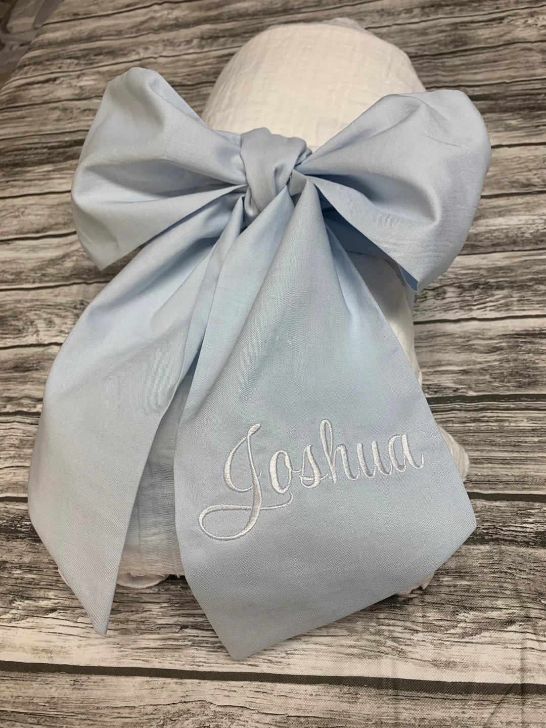 Monogrammed Baby Bow for Swaddle blanket, large baby bow for pictures, monogram bow, baby gift,sw... | Etsy (US)