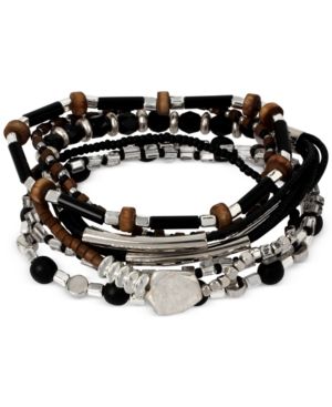 Kenneth Cole New York Silver-Tone Set of 6 Beaded Stretch Bracelets | Macys (US)