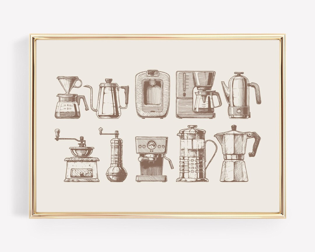 Coffee Wall Art | Modern Coffee Print | Coffee Maker Print | Coffee Bar Art | Coffee Poster | Cof... | Etsy (US)
